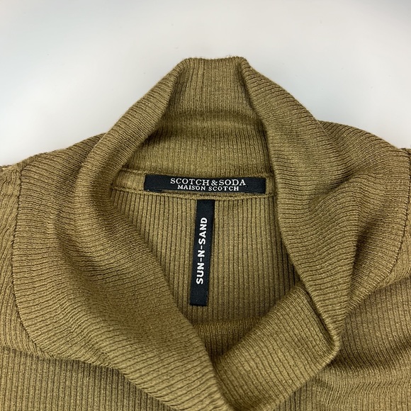 Scotch & Soda Ribbed Long MocNeck Tank.  Sz 1 Moss Green - Picture 8 of 10